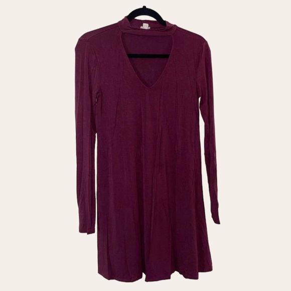 Small Burgundy choker dress from Garage - Picture 2 of 4
